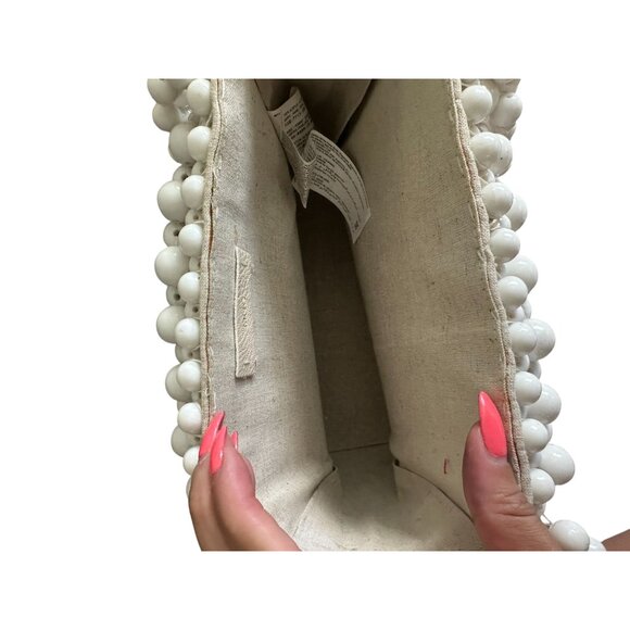 MNG MANGO White Beaded Double Strap Tote Bag - Picture 10 of 11